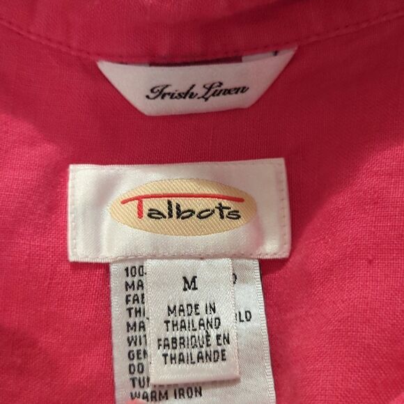 Medium 100% linen pink button down blouse - Picture 4 of 5